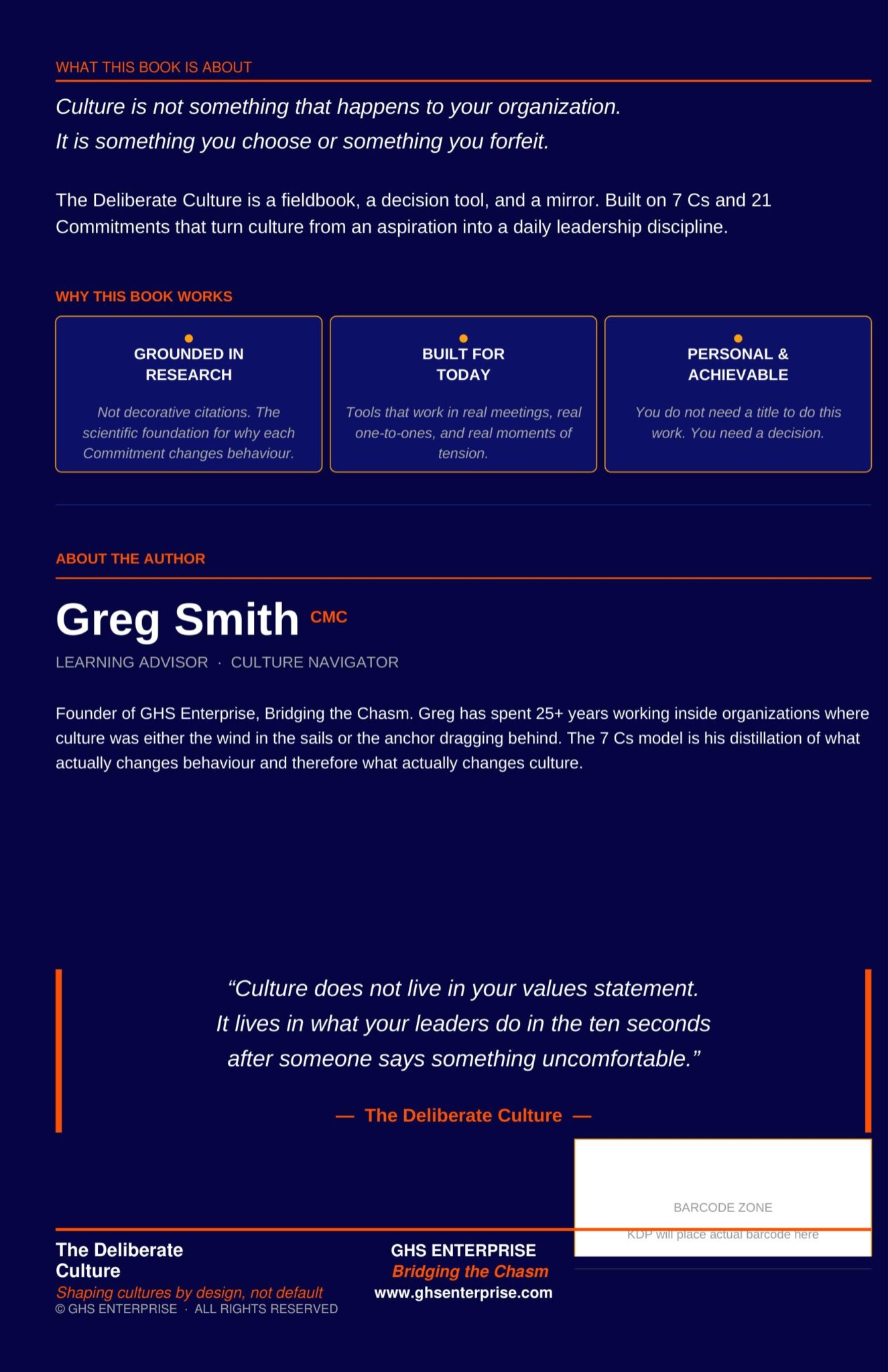 Back cover – The Deliberate Culture