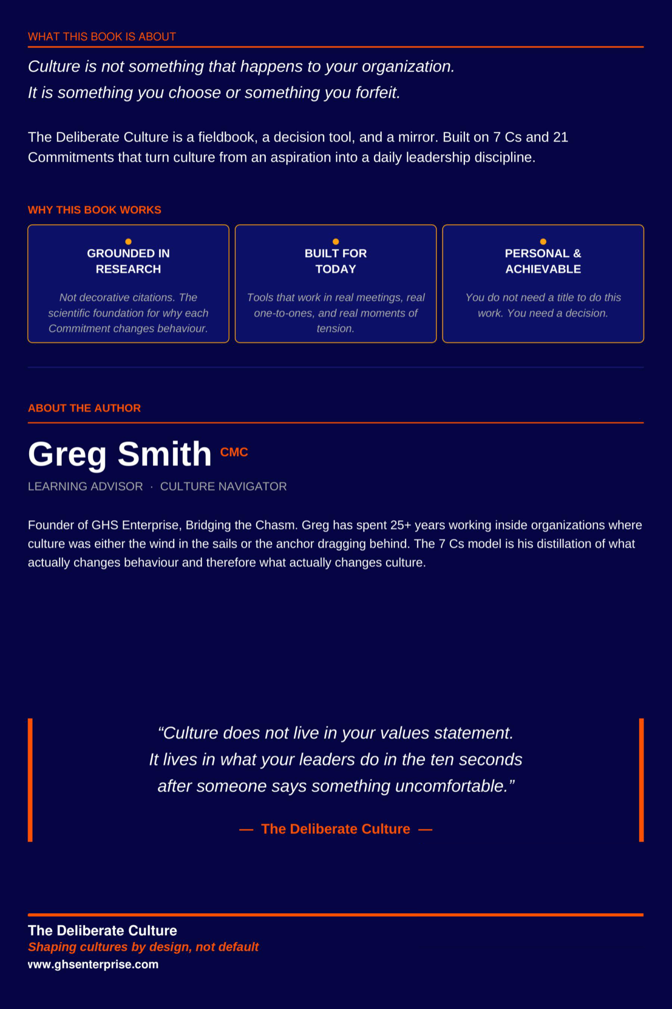 Back cover – The Deliberate Culture